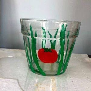 Hand painted Glass Flower Pot